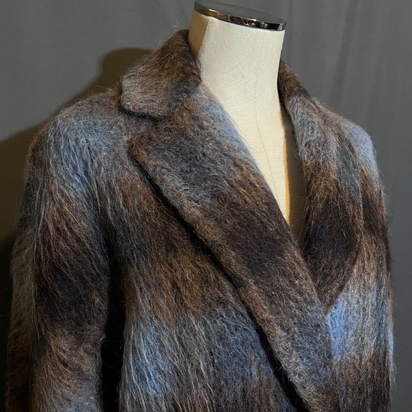 VINCE Mohair Alpaca Wool Blend Plaid - Picture 3 of 15